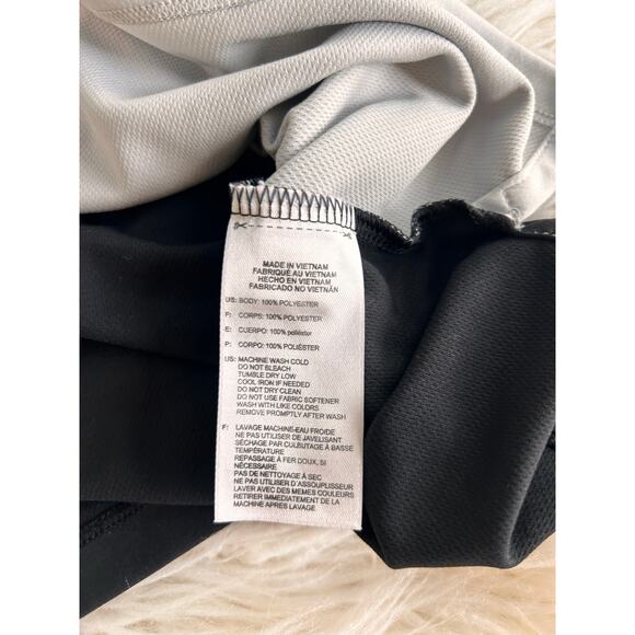 Adidas Men's Striped Golf Polo Shirt Short Sleeve Sports Black & Gray Size Large - Picture 9 of 11